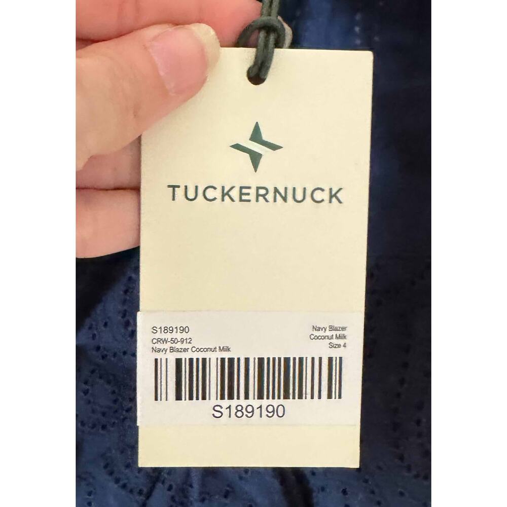 Tuckernuck Stripe Eyelet Pocket Maxi Skirt Navy Blue White Size Small NEW - Picture 12 of 14